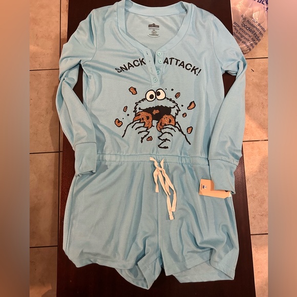 Sesame Street Blue Cookie Monster Pajama Set - Picture 1 of 3